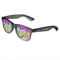 Silver Logo Lenses Custom Printed Lenses Retro Sunglasses - Full Color Arm Printed